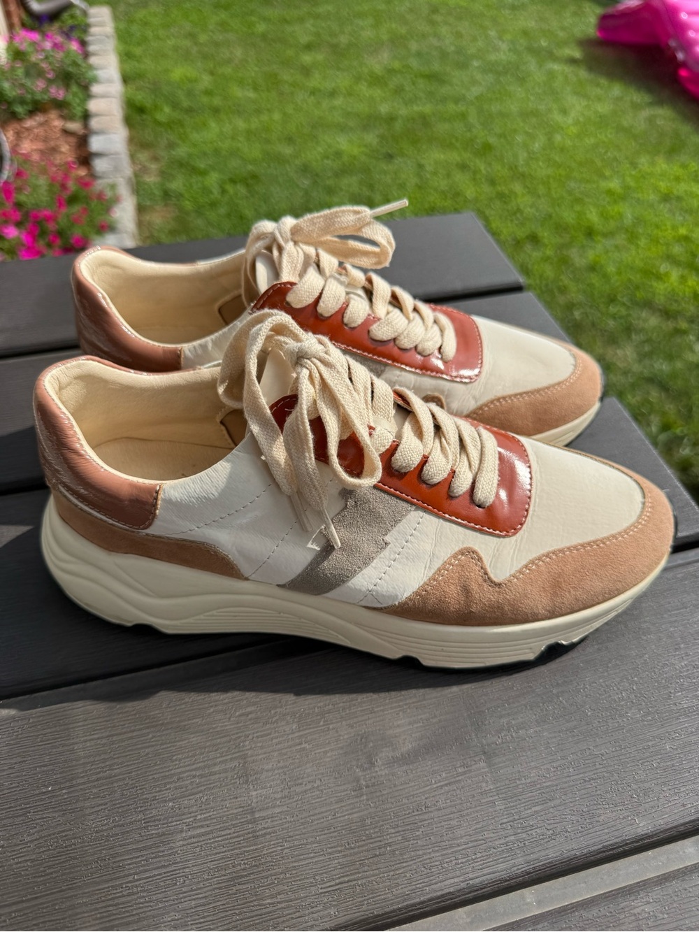 Cream & Brown Slip-On Sneaker
